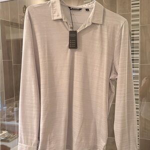 NWT Travis Mathew Light Gray Casual Button Down Shirt